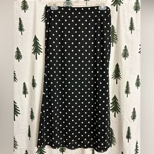 SHEIN Modest Black Polka Dot Midi Skirt Women’s Size Large
